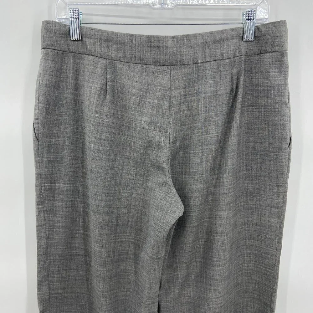 TORY BURCH Gray Wide Leg Button Detail High Rise Trouser Dress Pants